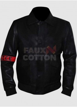 Amr Waked Lucy Pierre Del Rio Police Leather Jacket